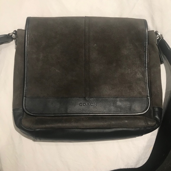 Coach suede leather messenger bag - Picture 2 of 11
